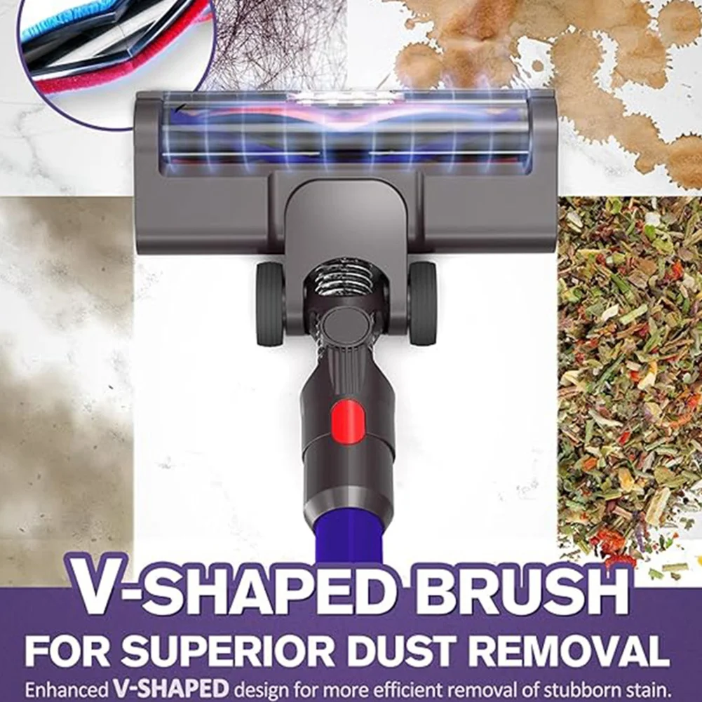 

B43C For Dyson V15 V8 V7 V10 V11 Vacuums Cleaners, Hardwood Floor Attachment, Soft Roller Brush Head with LED Light