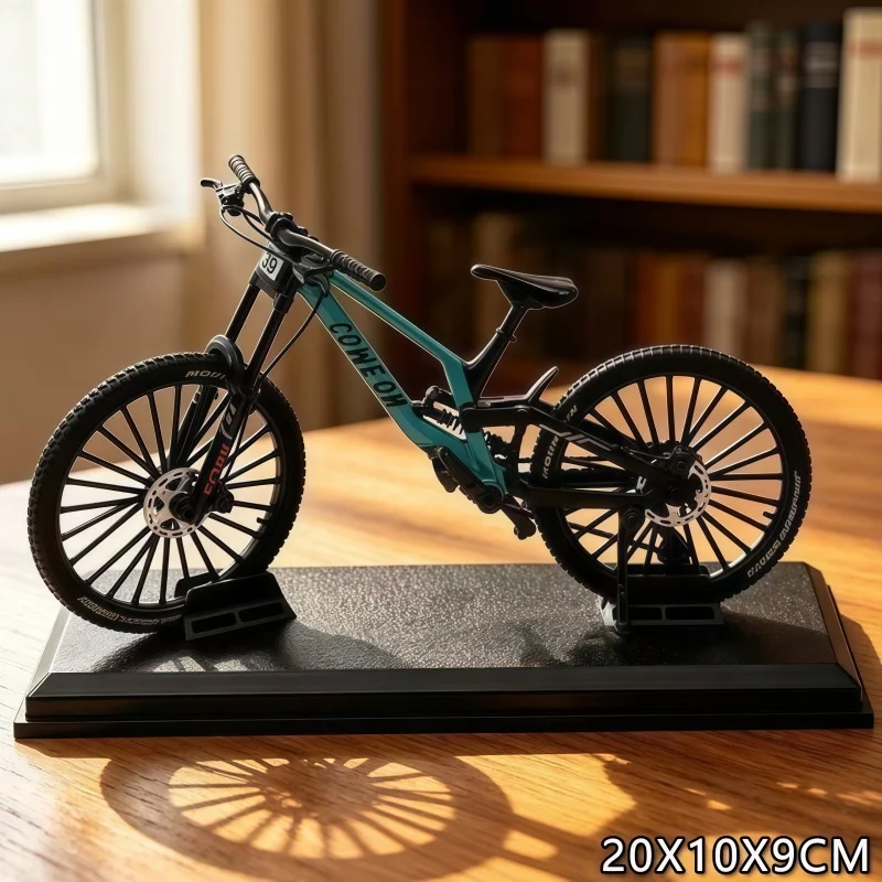 cm All-Terrain Alloy Downhill Bike Model, Front & Rear Movable Suspension, Detailed Simulation Bicycle Replica, Desktop Collecti