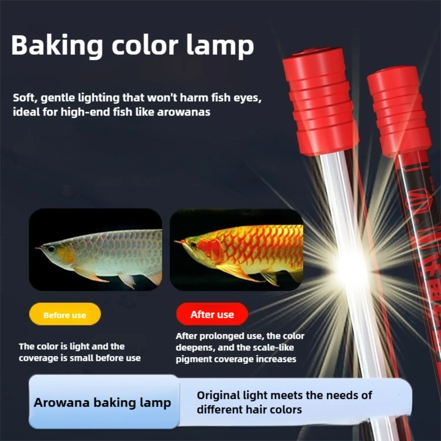 

Aquarium Light Tube 3ft 5ft for Arowana Underwater Fish Tank Light Full Spectrum Tri-Primary Color T5 Fish Color Basking Light