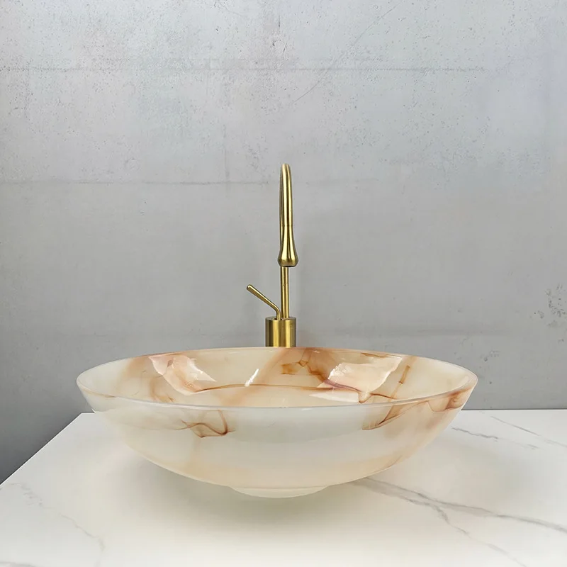 

Warm jade glazed table basin, household bathroom art basin, sink, basin table, wash face, sink