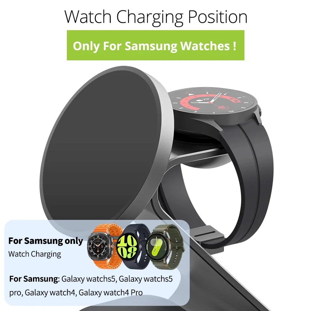 Bonola Magnetic 3 in 1 Wireless Charger Station for Samsung S26Ultra/S25 Fast Charging Stand for Galaxy Watch Ultra 8/7/6 Earbud