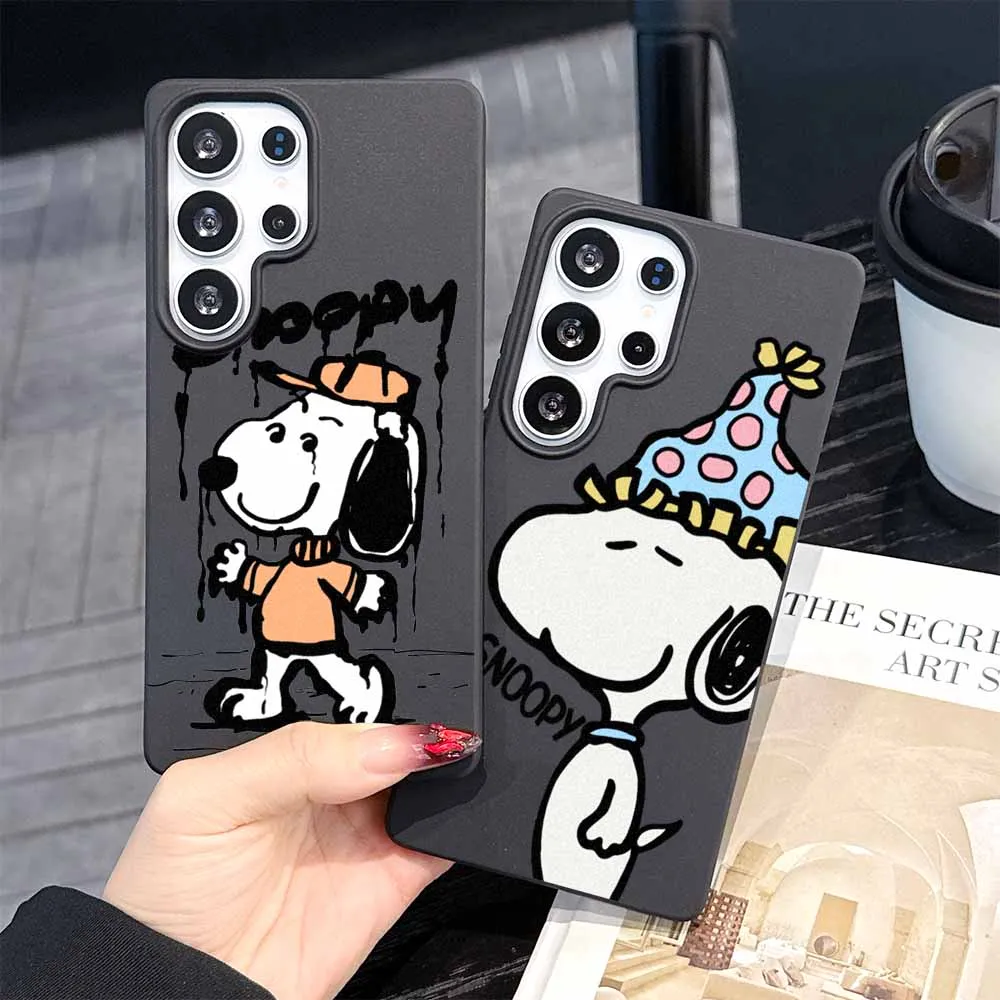 

Cartoon S-noopy Cute For Samsung S25 Edge S24 S23 S22 S21 S20 S10E S10 FE Note 20 10 Ultra Plus Pro Lite Phone Case
