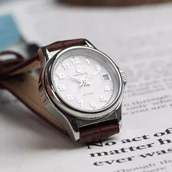 22mm Automatic Lady Shanghai Watch, Leather Waterproof Lady Date.