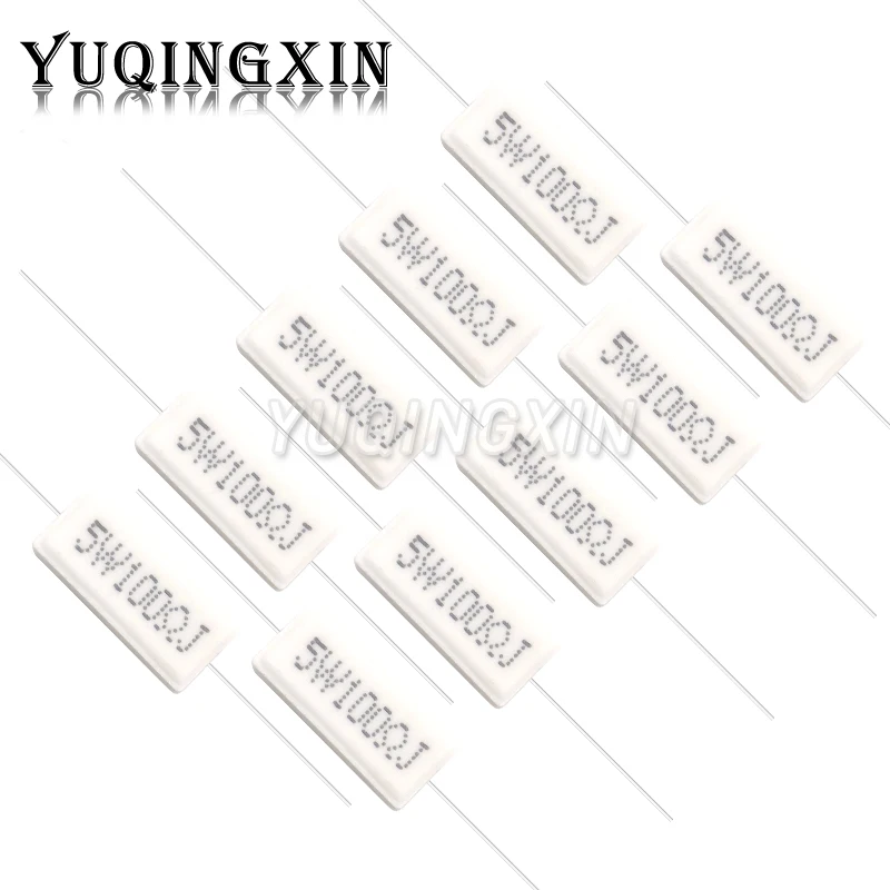 10pcs 5W 5% Cement Resistor Power Resistance 0.1 - 10K 0.1R 0.5R 1R 10R 100R 0.22 0.33 0.5 1 2 5 8 10 15 20 25 30 100 1K 10K ohm