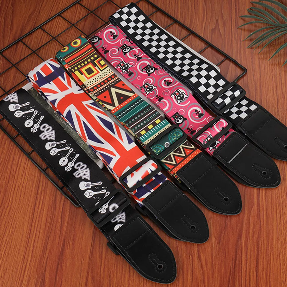 Guitar Strap 2 Pack Wide Adjustable Shoulder Belt UK Flag Pattern Comfortable for Bass and Ukulele