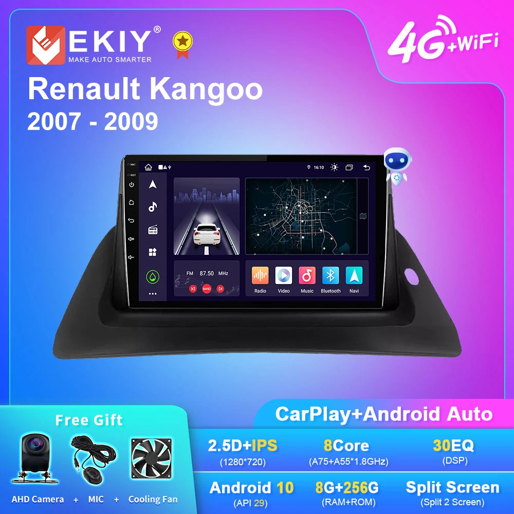 

EKIY X7 Android 10 Car Radio For Renault Kangoo 2007 - 2009 Navigation GPS DSP Carplay Multimedia Player Auto Stereo No 2din DVD