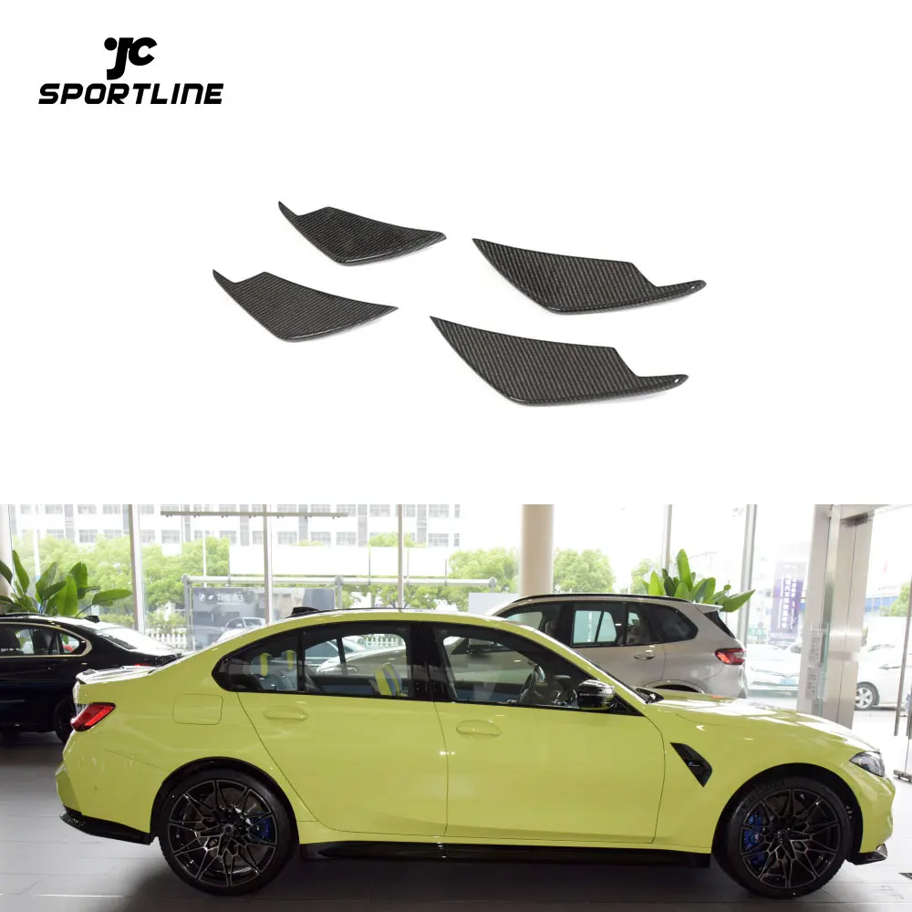 

3 4Series Carbon Fiber Front Bumper Canards For BMW G80 M3 G82 G83 M4 2D 4-Door 2021-2022