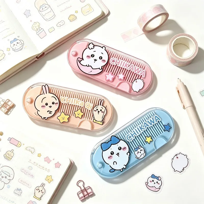 Jiikawaka's new cute folding comb Portable pocket comb for makeup, easy to carry and compact Student cute braid comb cute style