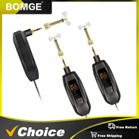 BOMGE Wireless Guitar Transmitter Receiver UHF Rechargeable Wireless Guitar System with 30 Channels for Bass Electric Instrument