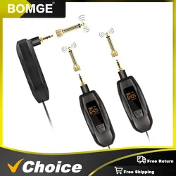 BOMGE Wireless Guitar Transmitter Receiver UHF Rechargeable Wireless Guitar System with 30 Channels for Bass Electric Instrument