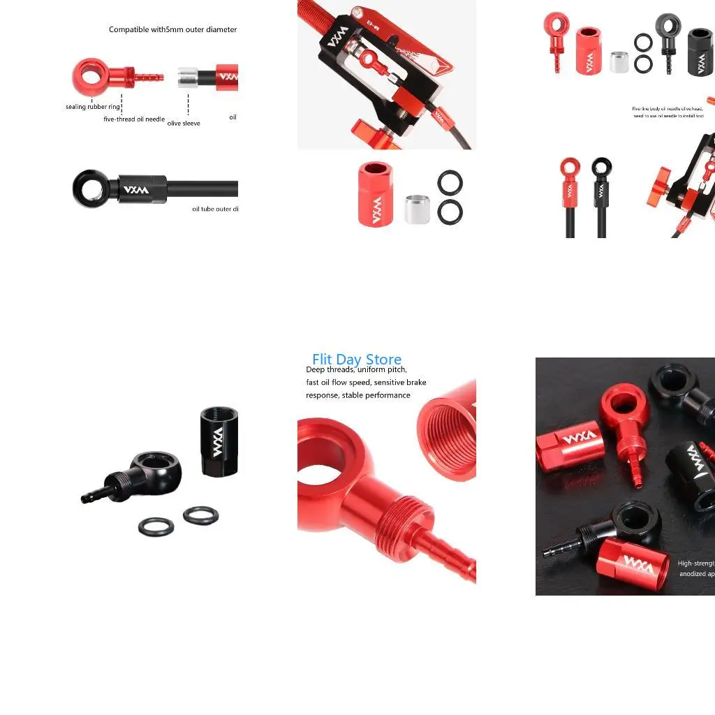 F92C Aluminum Brake Oil Pipe Connection Connectors Set For Mountain Bicycles Upgrades