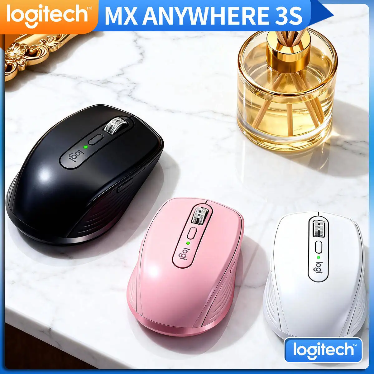 

Logitech MX Anywhere 3S Bluetooth Gaming Mouse 7 Customizable Buttons Fast Scrolling Compact for Windows Mac PC