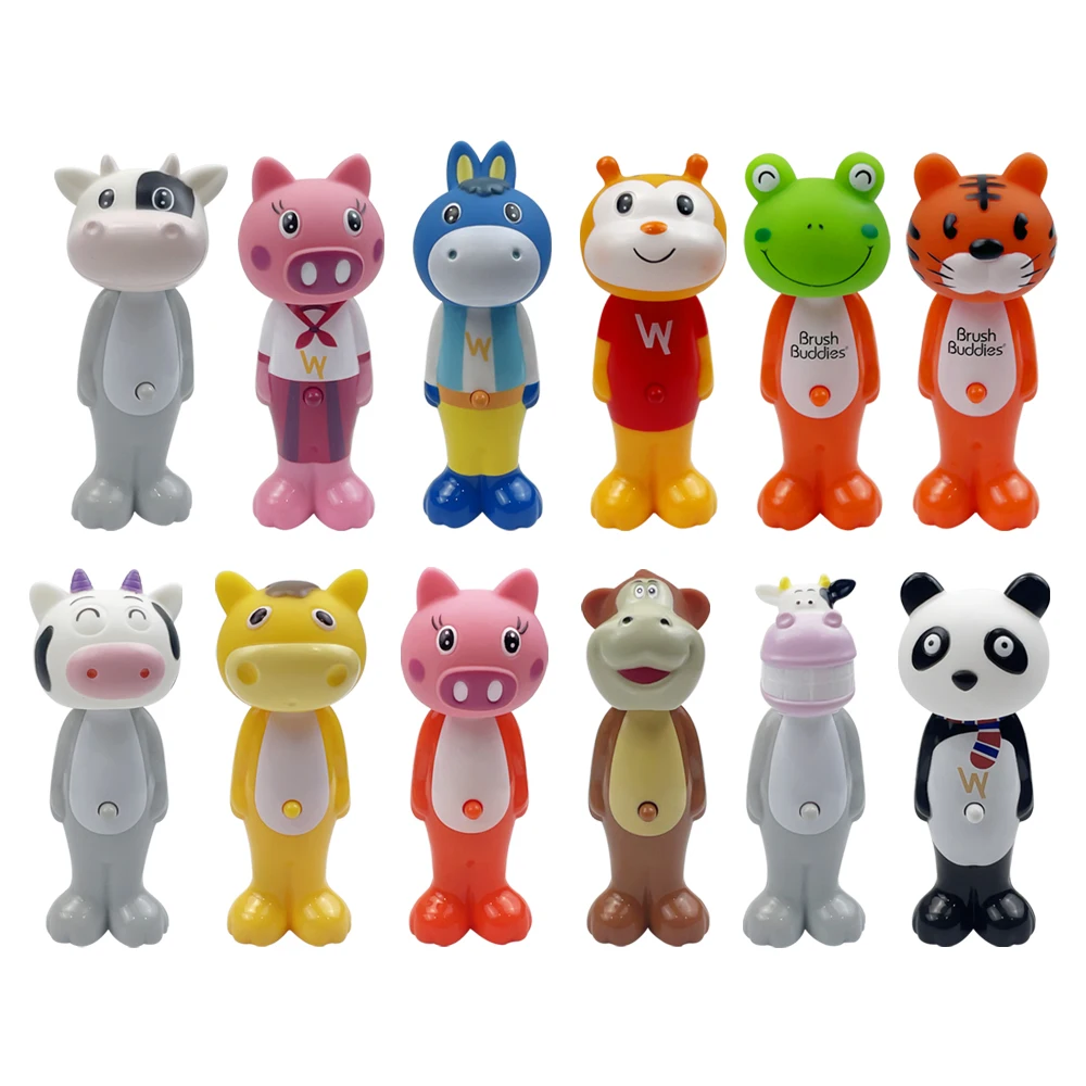 1pcs Cute Child Toothbrush Soft Bristle Kids Tooth Brush Animal Shaped Retractable Bounce Up Toothbrushes Children Tooth Cleaner