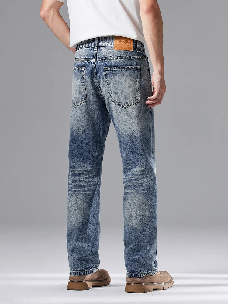 Classic Straight Jeans Men 2026 New Vintage Loose Casual Pants Washed Fashion Hip Hop Streetwear Denim Trousers