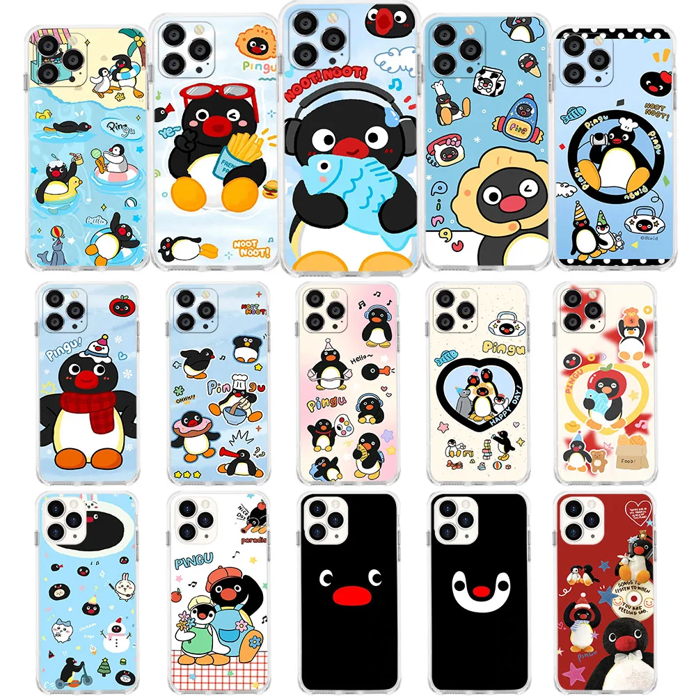 UK-44 Cartoon Pingu Penguin Soft Case for Moto G5 G5s G6 E5 G7 G8 G9 Plus Play Power