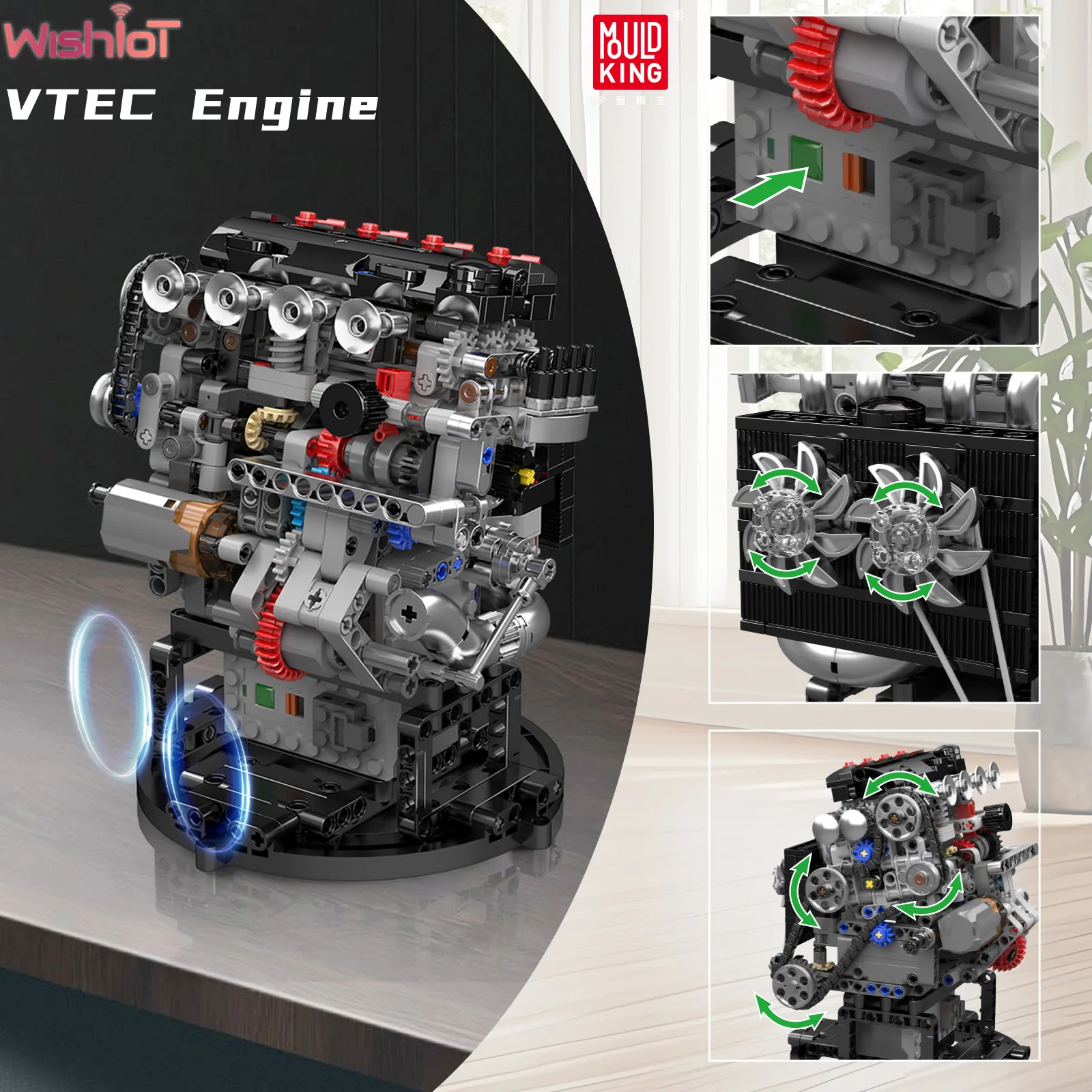 

Mould King 10234 VTEC Engine Buidling Blocks Simulation Model Motor Control 772PCS Bricks Desktop Ornaments Gifts Assembly Toy