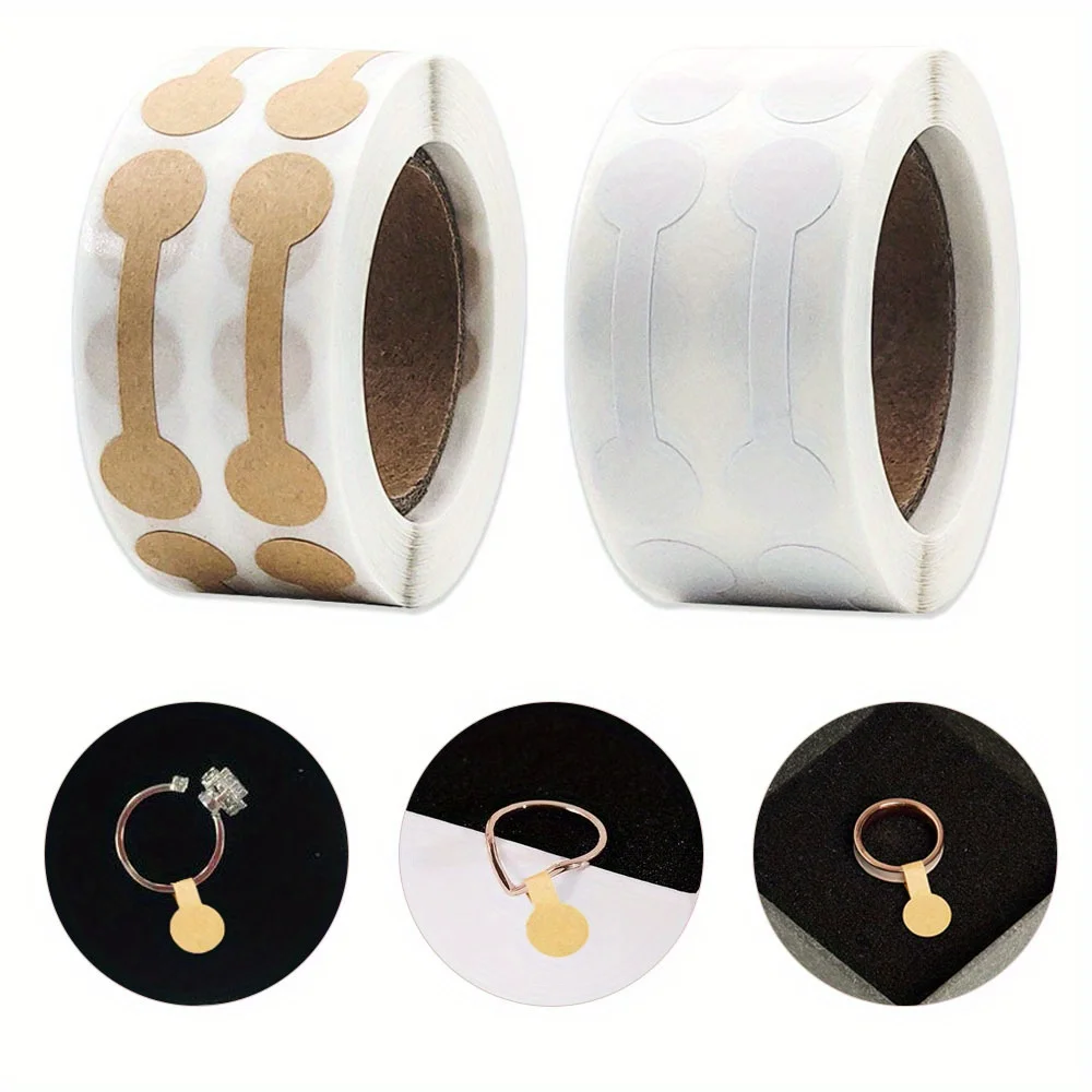 

4 Rolls Kraft Paper Jewelry Price Label Stickers DlY Tags Dumbbell Designs for Rings, Necklaces, Earrings & Bracelets