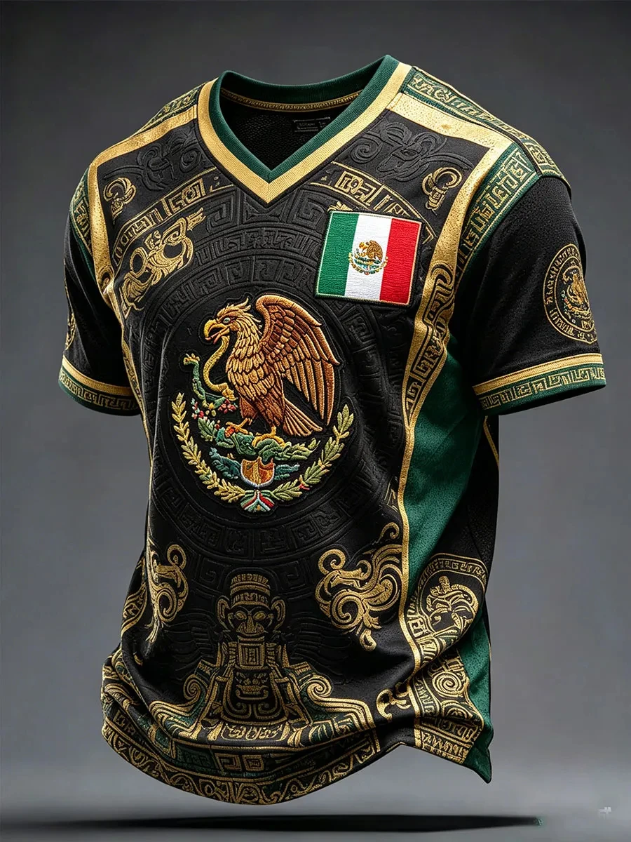 Mexico Style Graphic T Shirt Men Women 3D Printed Aztec Pattern Sports Jersey Short Sleeve Casual Top Quick Dry Outdoor Summer