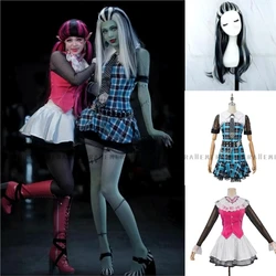 Monster High Cosplay Frankie Stein 1 Cosplay Costume Suit Female Cosplay Dress Halloween Costumes Outfit Full Set Draculaura COS