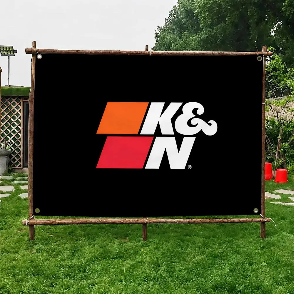 K-K&N E-Engineering Flags Custom Wall Hanging Background Art Banner for Bedroom Home Living Room Outdoor Decor