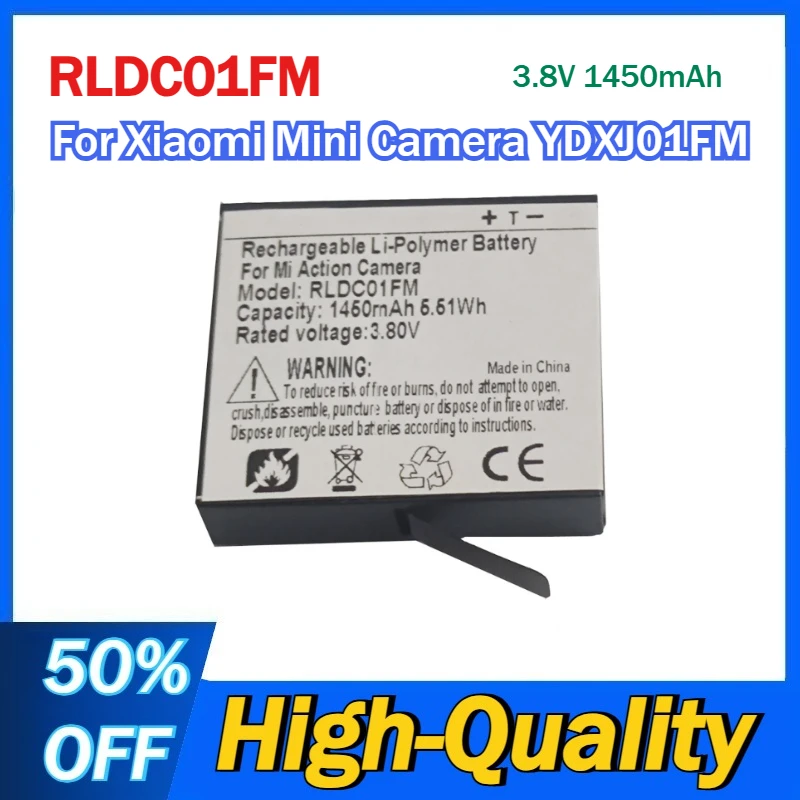 

RLDC01FM 3.8V 1450mAh Li-Ion Battery for Xiaomi Mini Camera YDXJ01FM Batteries