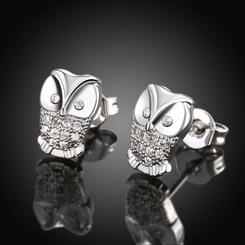 

owl earring owl ear studs rhinestone earrings women earrings crystal earring
