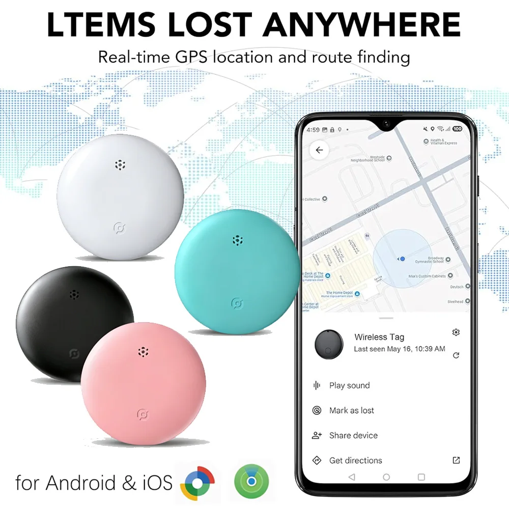 

Двухсистемный трекер Air Tracker, Bluetooth-трекер для поиска вещей, совместимый с Android Google Find Hub или iOS Find My APP, локатор для багажа