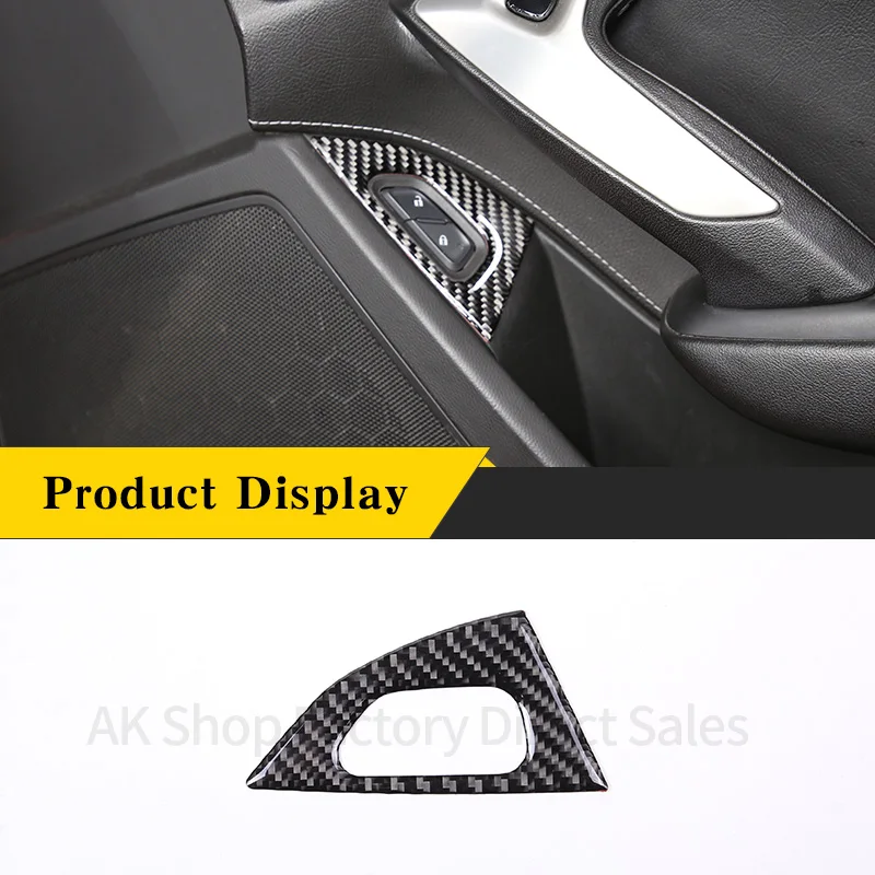 

Real Carbon Fiber Interior Copilot Door Lock Button Panel Trim Frame Cover for Chevrolet Corvette C7 2014-2019 Car Accessories