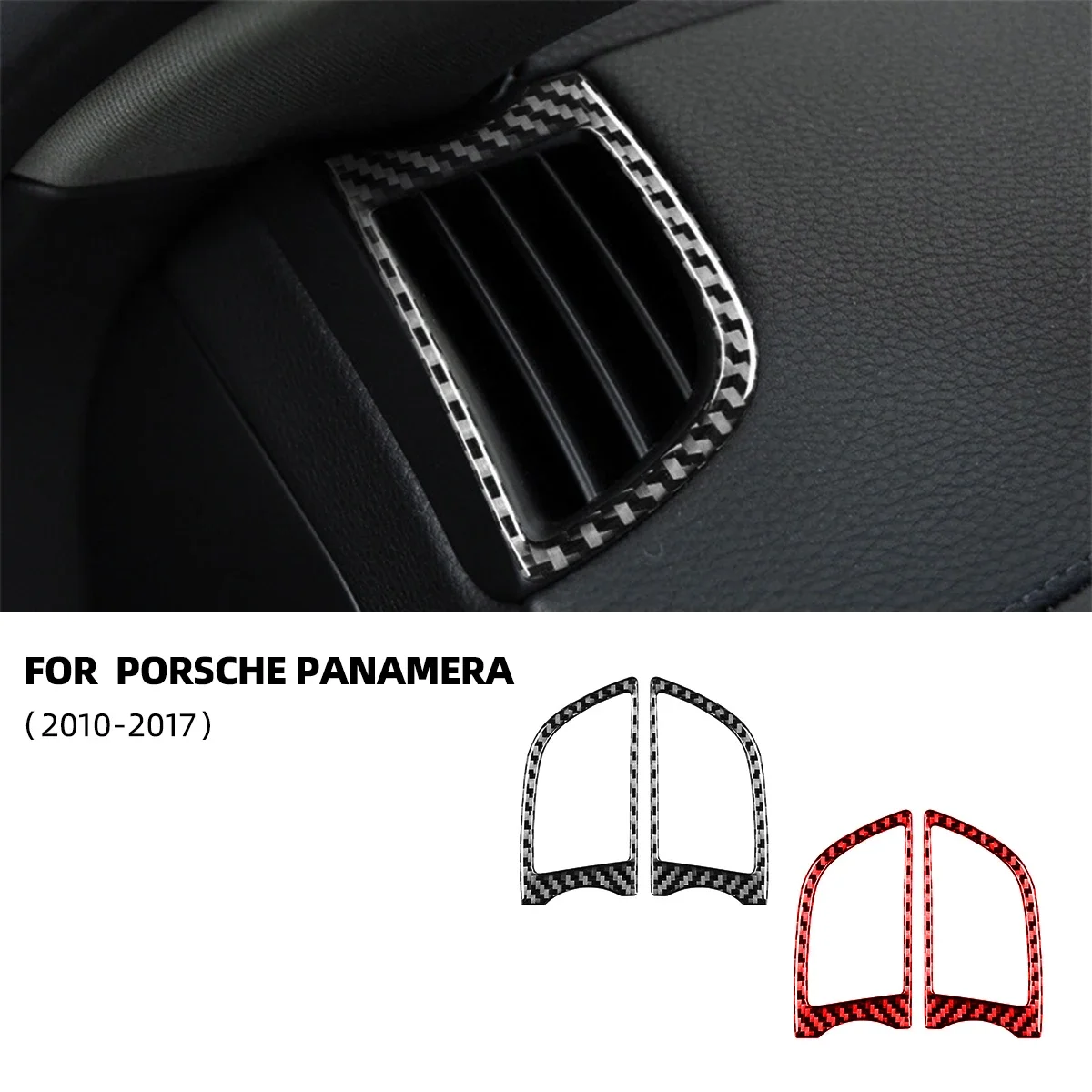 For Porsche Panamera 2010-2017 Real Carbon Fiber Instrument Air Outlet Trim Cover Accesorios Para Auto Voiture Car Stickers Auto