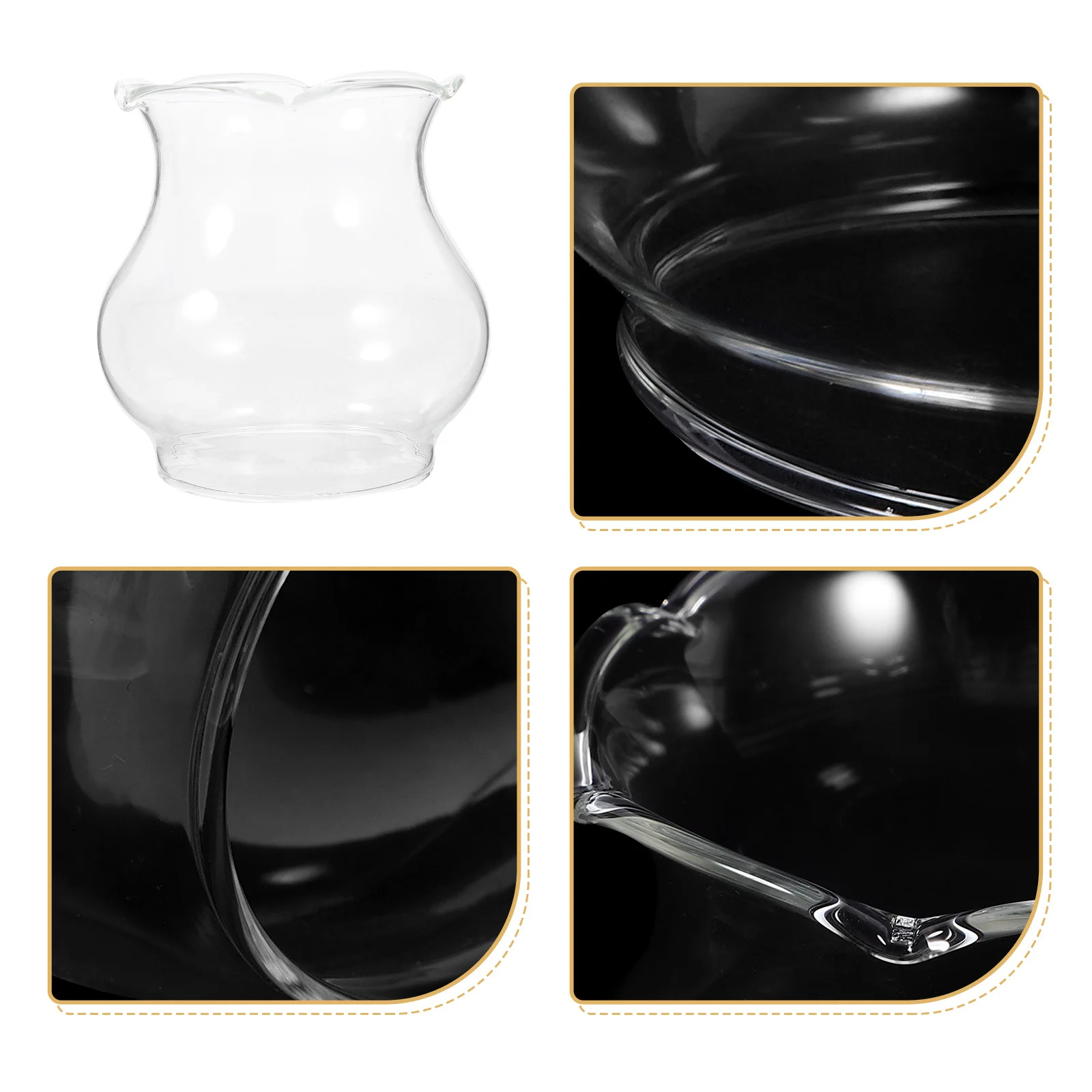 

Portable Clear Glass Oil Lamp Cover Windproof Lampshade Retro Design Small Lightweight Lamp Chimney Replacement