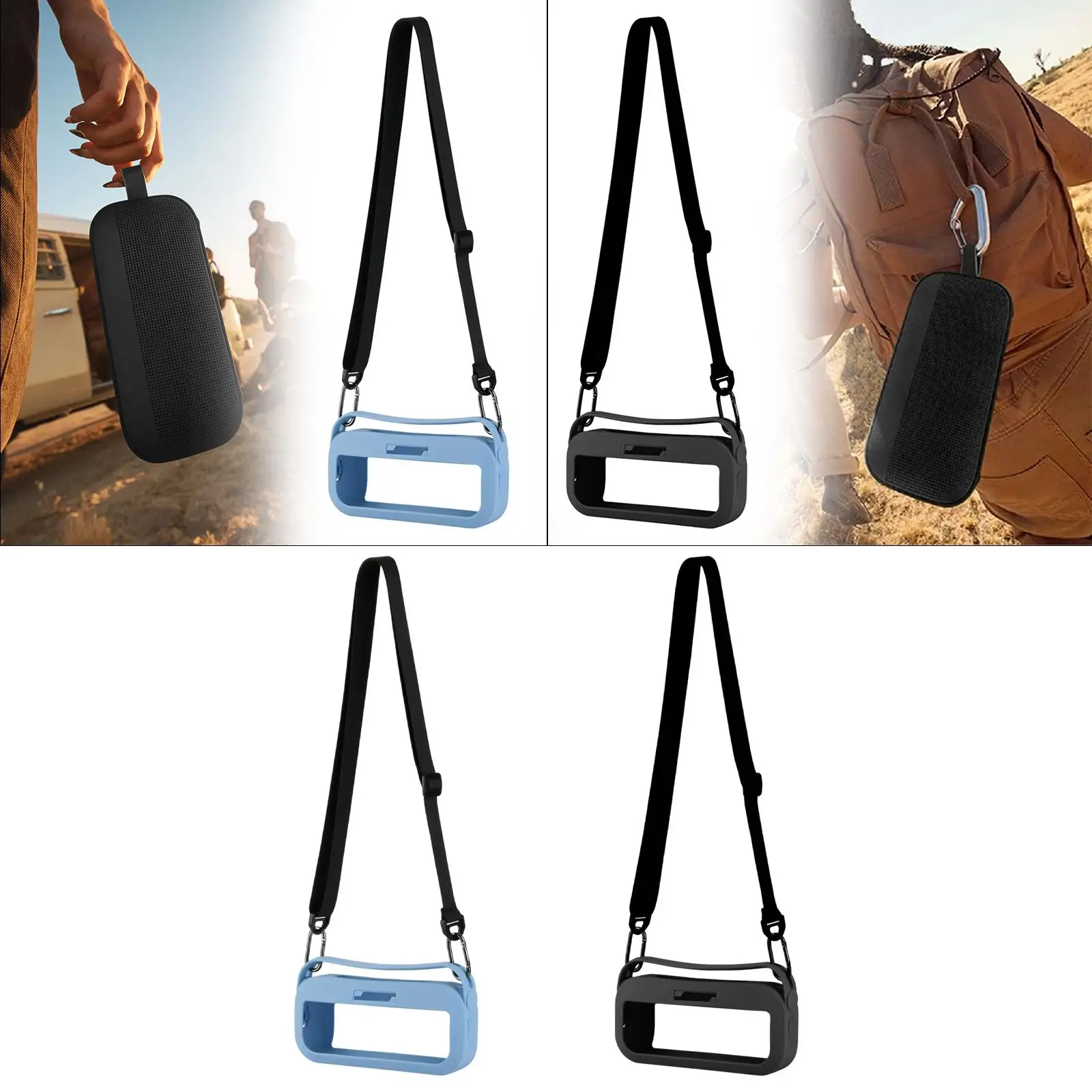 Силиконовый защитный чехол для динамика, съемный плечевой ремень, портативный чехол для переноски, чехол для динамика с ручкой, мягкий рукав