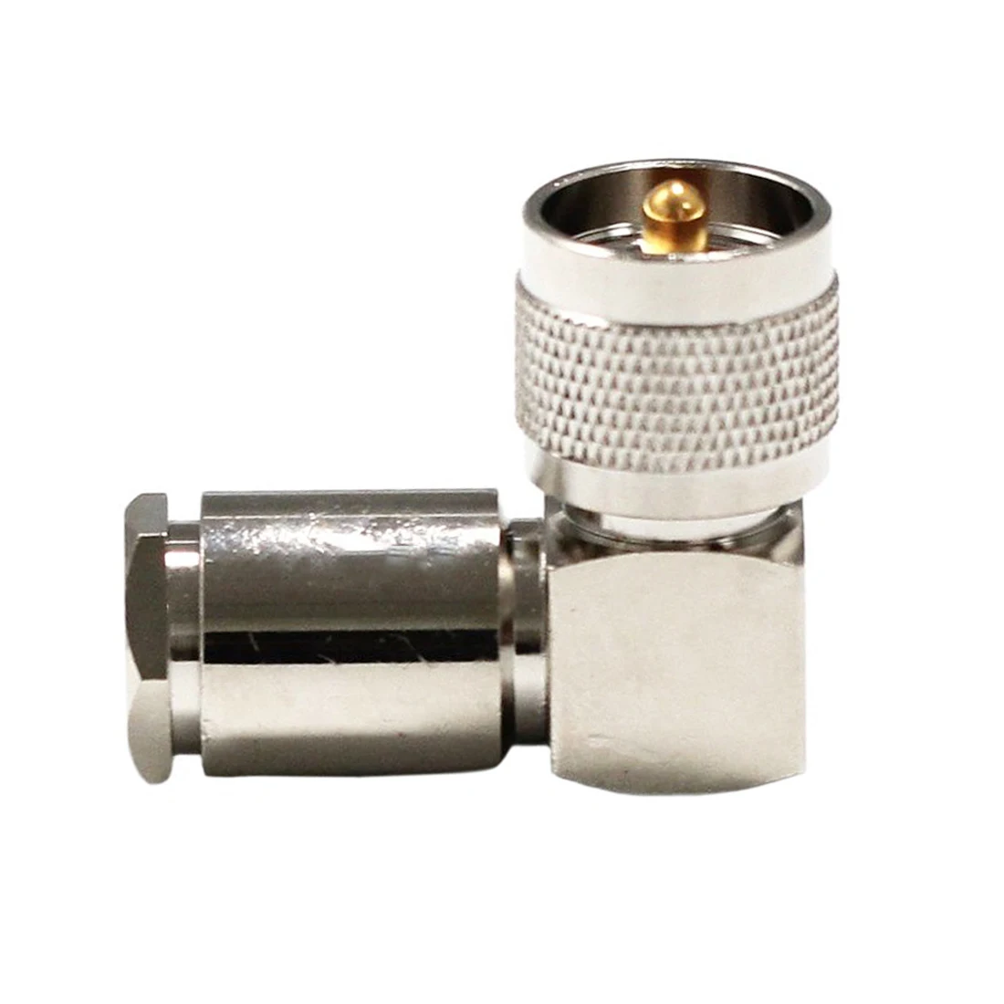 1pc UHF Male Plug RF Coax Connector For LMR400 RG213 Cable PL-259 Clamp Type Right Angle RA Adapter Wholesale