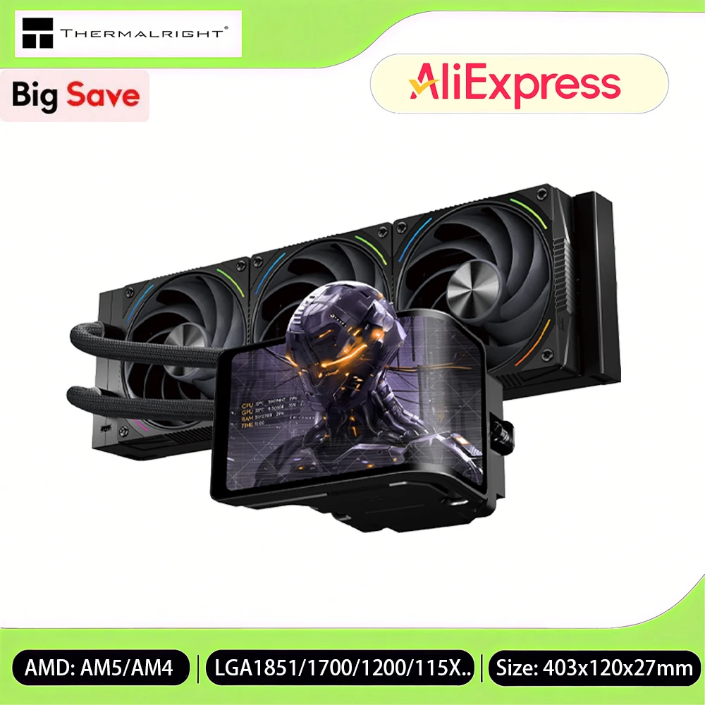 Thermalright WONDER VISION 360 TURBO ARGB ชุดระบายความร้อนด้วยน้ำแบบ All-In-One ขนาด 360 มม. หม้อน้ำระบายความร้อนด้วยน้ำ หน้าจอโค้ง AMOLED 2K 3D ขนาด 6.67 นิ้ว สำหรับ LGA 1851/1700/AM5/AM4
