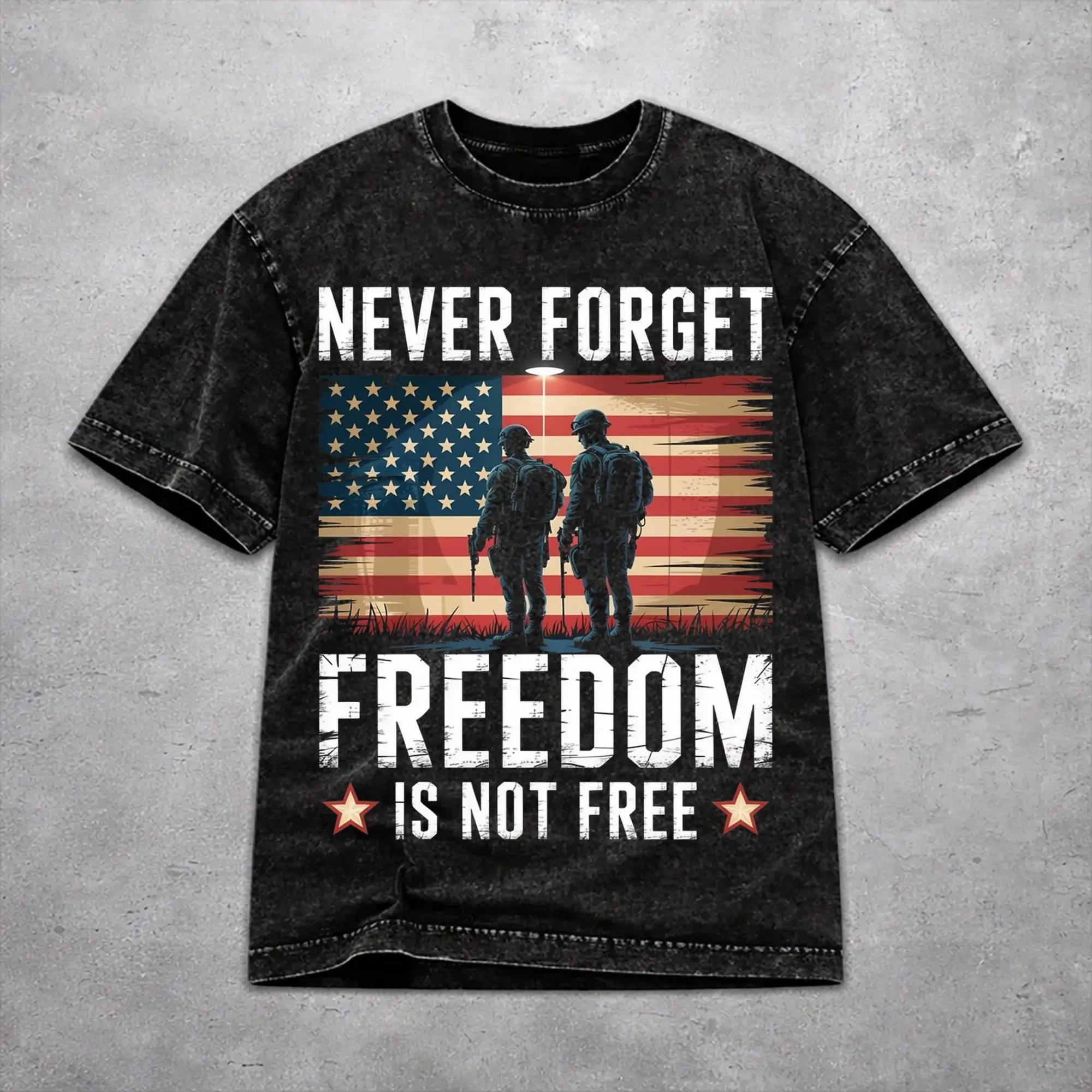 Men Women Wased T-shirts May We Never Forget Freedom Isn't Free Printed Shirt Accessories Oversize  Tee Shirts