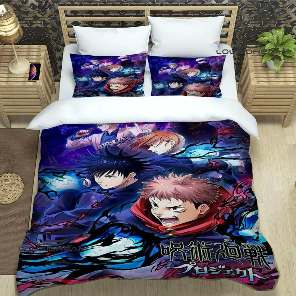 Jujutsu kaisen conjuntos de cama dos desenhos animados requintado conjunto de suprimentos de cama capa edredão conjunto de cama luxo presente aniversário