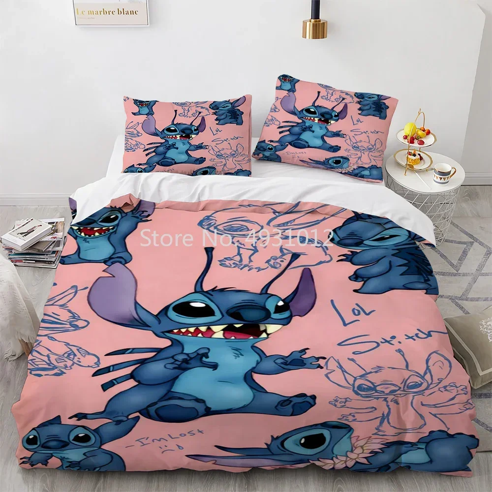 

3D Printted Cartoon Music Lilo & Stitch Duvet Cover Bedroom Decor for Children Kids Boy Girl Queen King Size Baby Bedding Set