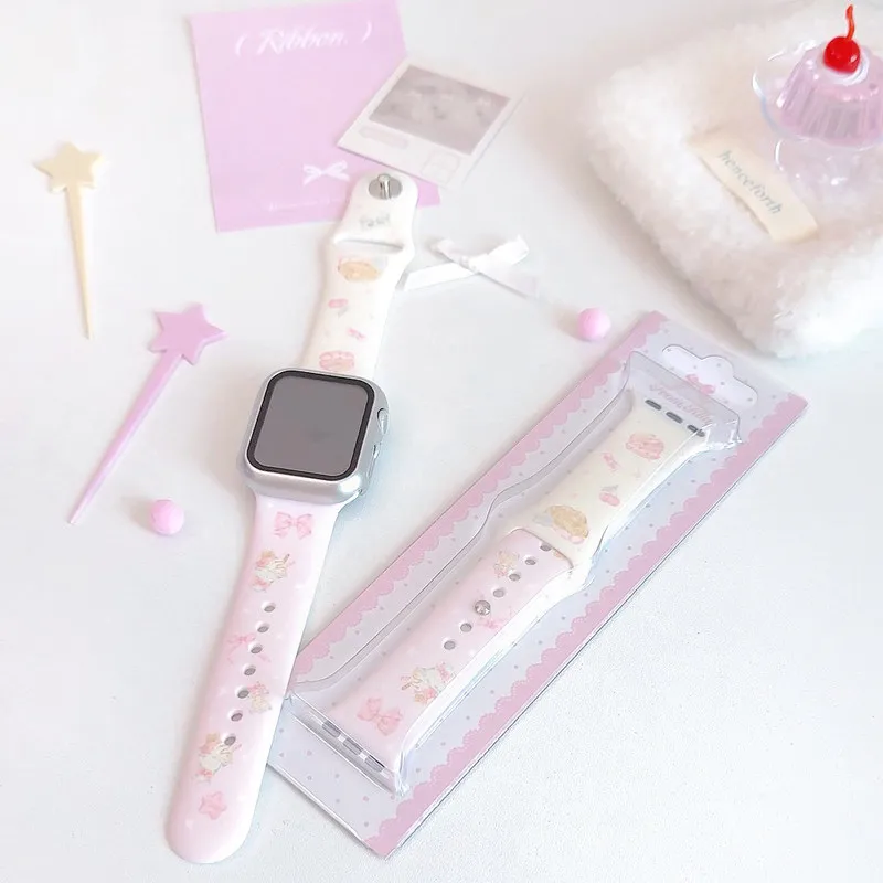 

Kululu Original Parfait Sweetheart Silicone Apple Watch Band Cute Sweet Strap For Apple Watch Series 10 Se 9 8 For Girls Women
