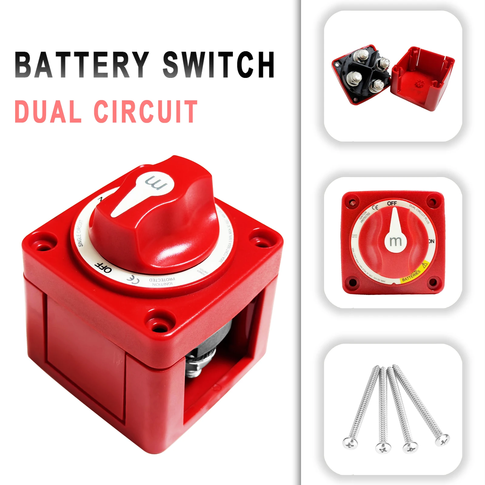 

Dual Circuit Battery Mass Switch Cut for Marine Boat Car RV Heavy Duty Isolator Disconnect Rotary