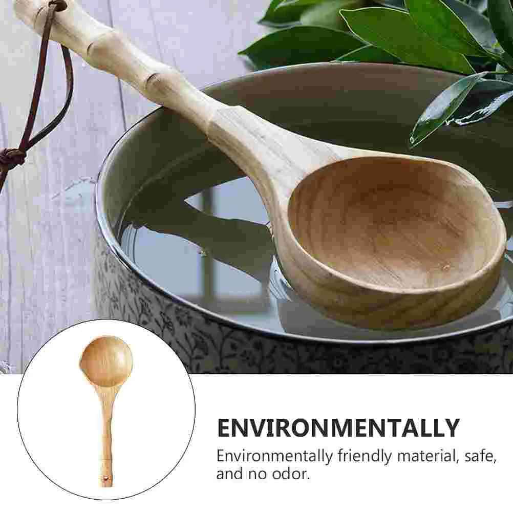 Water Spoon Sauna Room Using Scoop Ladle Multi-purpose Sweat Steaming Wood Long Handle Bathing Bucket