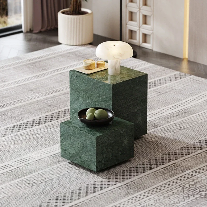 

Coffee Table Indian Green Square Side Table Simple Living Room Designer Combined Tea Table