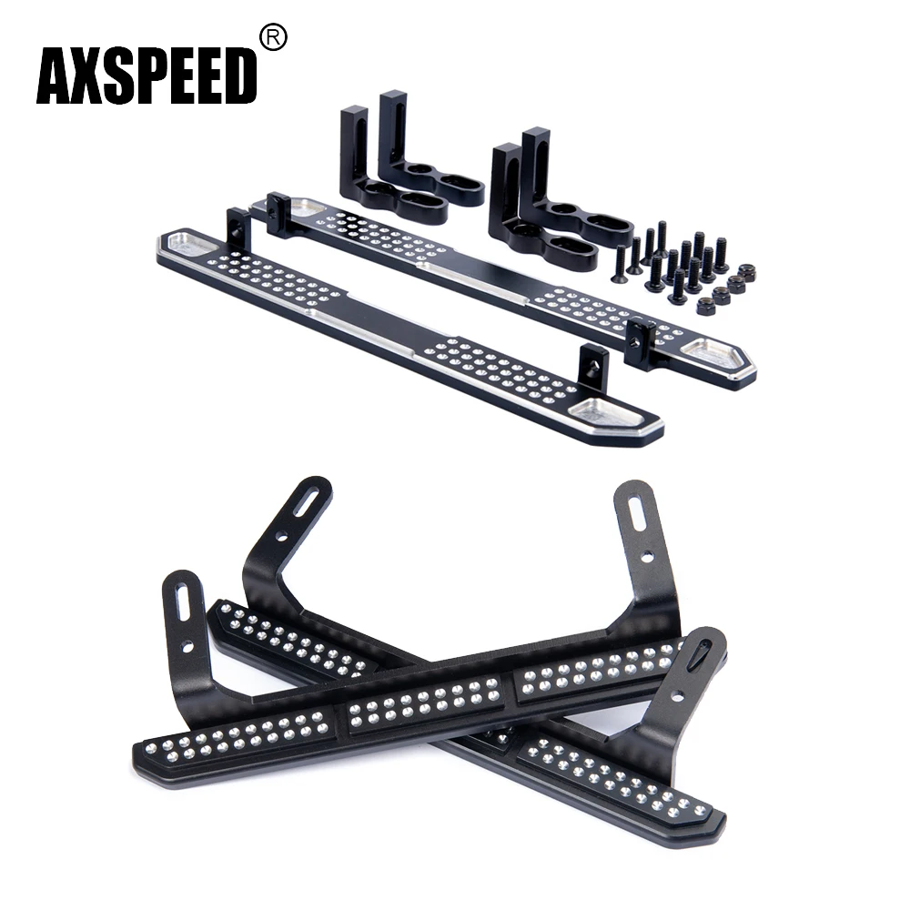 AXSPEED Aluminum Alloy Side Cleat Pedal Board Skid Plate Footplate for TRX-4 1/10 RC Crawler Car Model Upgrade Parts
