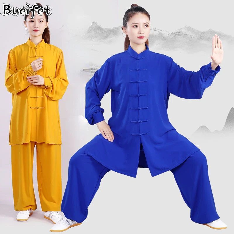 

Long Sleeve Tai Chi Clothing 4 Color Kungfu Training Clothes Martial Arts WingChun Suit High Quality Taichi Uniform Adult Wu Shu