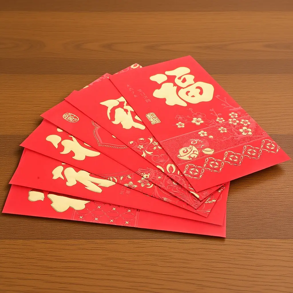 

6Pcs Red Envelopes Chinese Style Fu Character New Year Money Pockets Cute Traditional Lunar New Year Red Packets for Gifting
