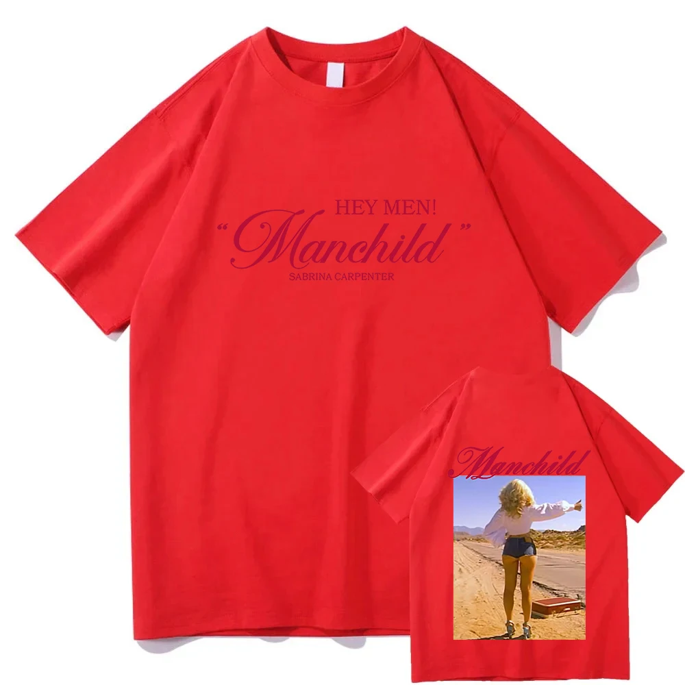 Sabrina Carpenter Manchild Print T-shirt 2025 Fashion Singer
