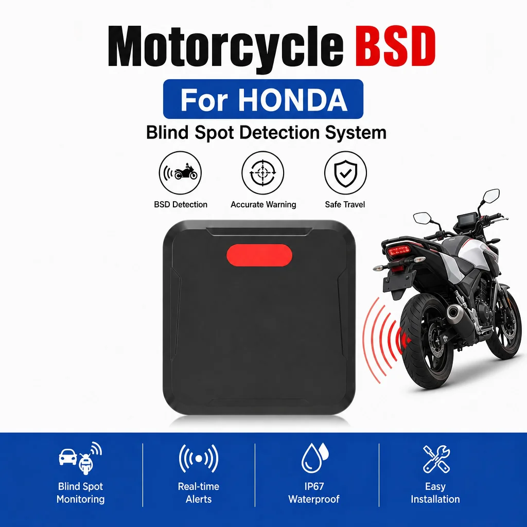 Motorcycle BSD Blind Spot Radar LCA Lane Change Alert, IP67 Waterproof, Suitable for Various Yamaha and Honda Motorcycle Models