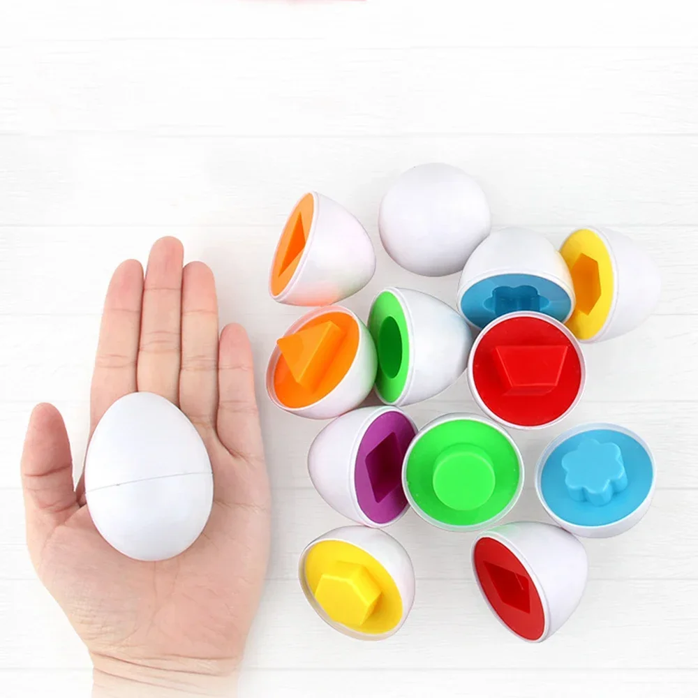 [Top] 6Pcs/lot Infant Baby Toys Educational Puzzle Game Recognize Color Shape Kids Egg Toy Toddler Matching Toy Child baby Gift