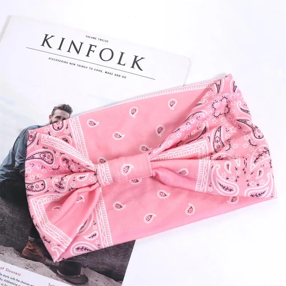 غسل الوجه الكاجو طباعة بوهو عقدة العمائم حك مرونة واسعة حافة اليوغا عقال ملون للجنسين الرياضة العصابة الرقص