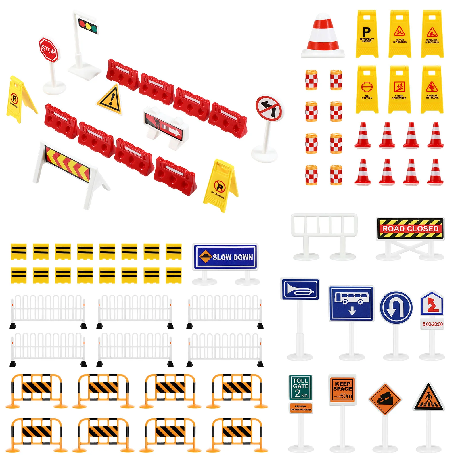 Simulierte Verkehrsbarrikaden, Straßenschilder für Kinder, Straßenspiel, Kinderspielzeug, kognitives Transport-Puzzle für Kinder