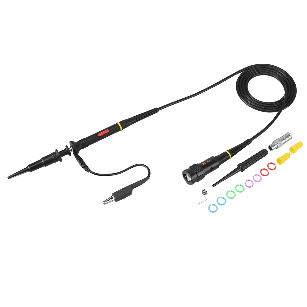 A83Z 200Mhz Oscilloscope Probe Clip Scope Test BNC End Probe P2200 10X/1X Black with Adjust Tool Kits