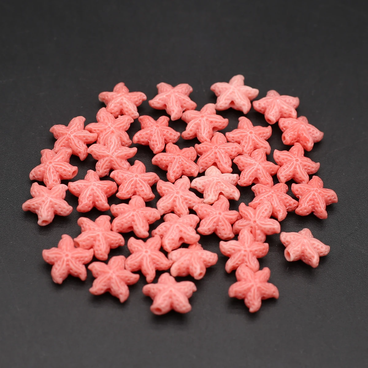 10PC Pink Starfish Synthetic Coral Beads Natural Stone Coral Loose Spacer Beads for Handmade Jewelry Making DIY Bracelet Earring